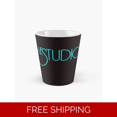 Tall Mug Black Aqua Blue logo